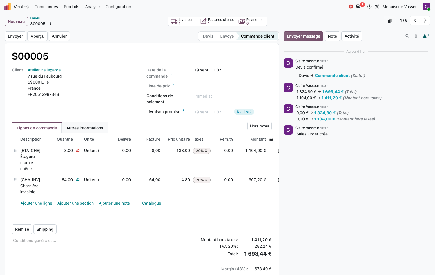 Vue formulaire et boutons intelligents