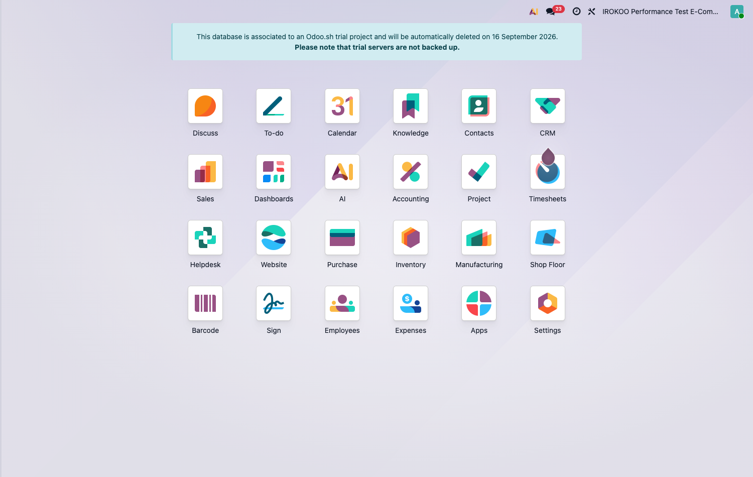 The command palette, open