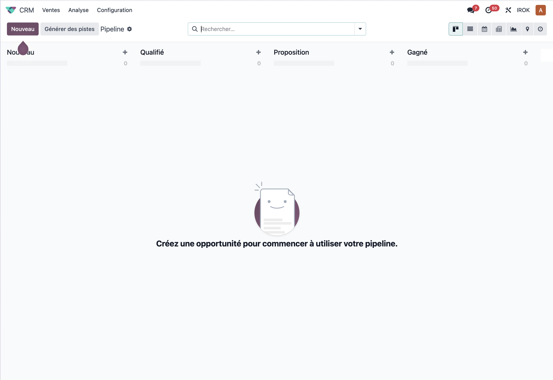 Configuration du pipeline de vente dans Odoo
