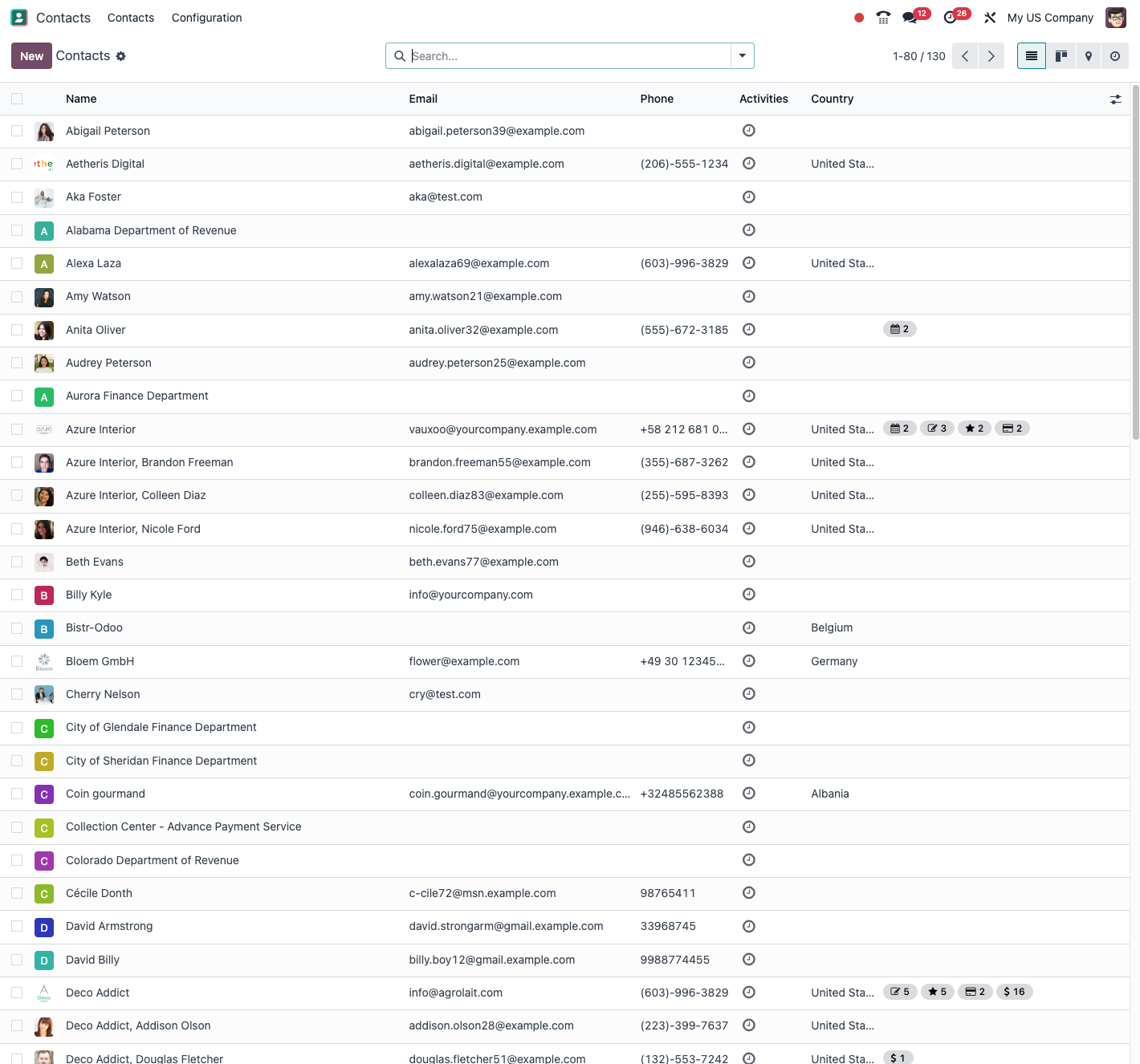 Exemple de vue liste