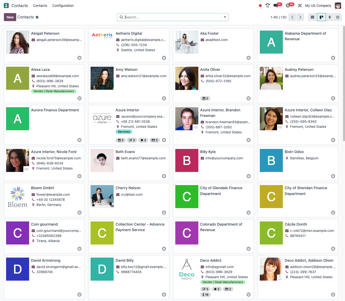 Exemple de vue kanban