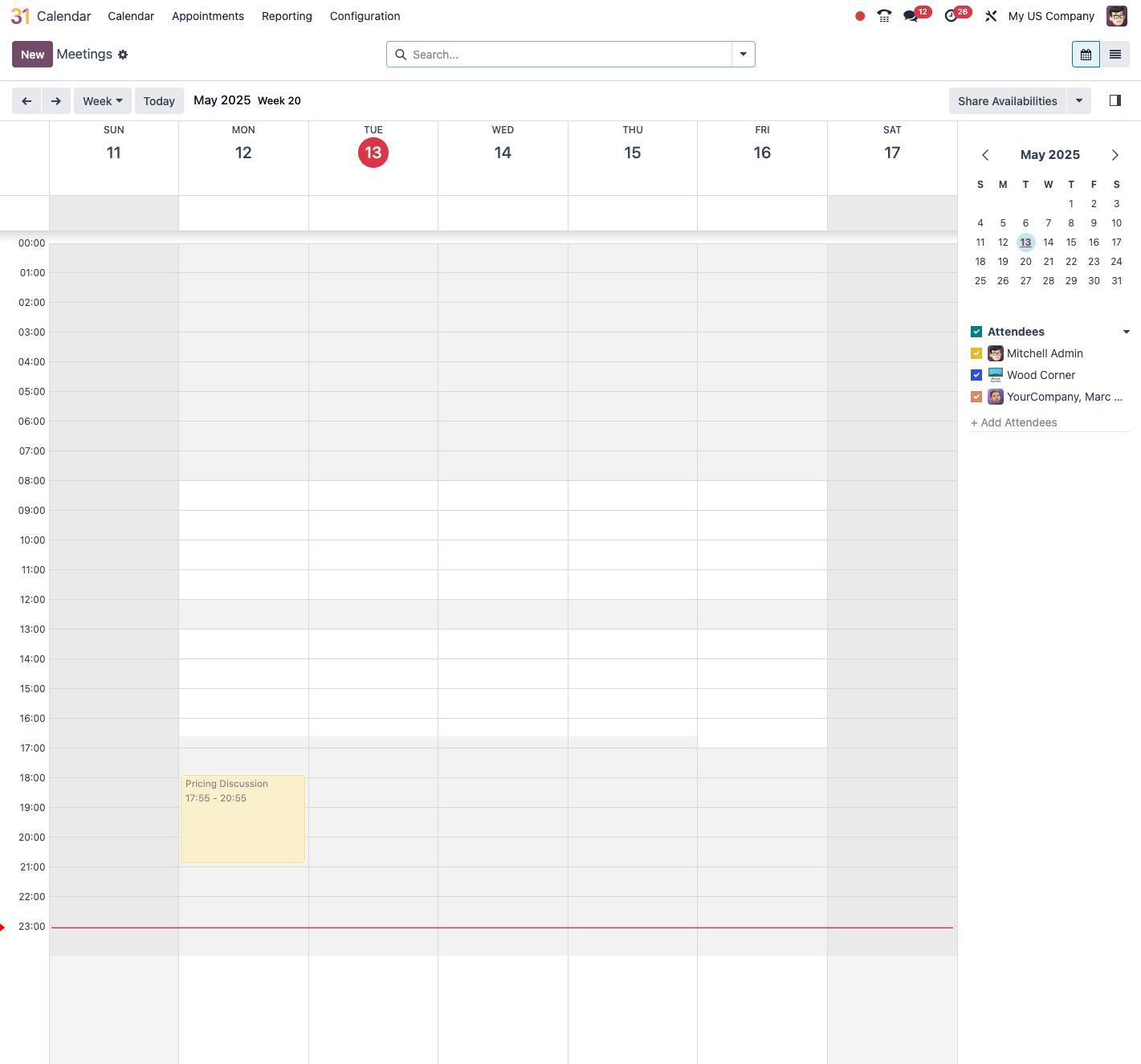 Exemple de vue calendrier